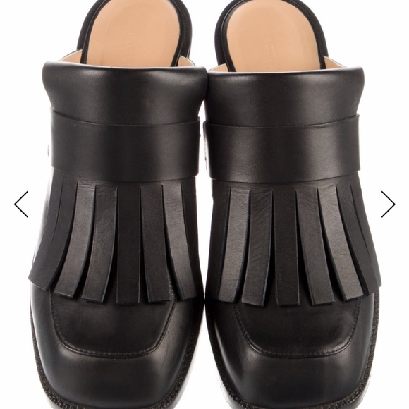 Bottega Veneta Shoes - Bottega Veneta Black Fringe Mules